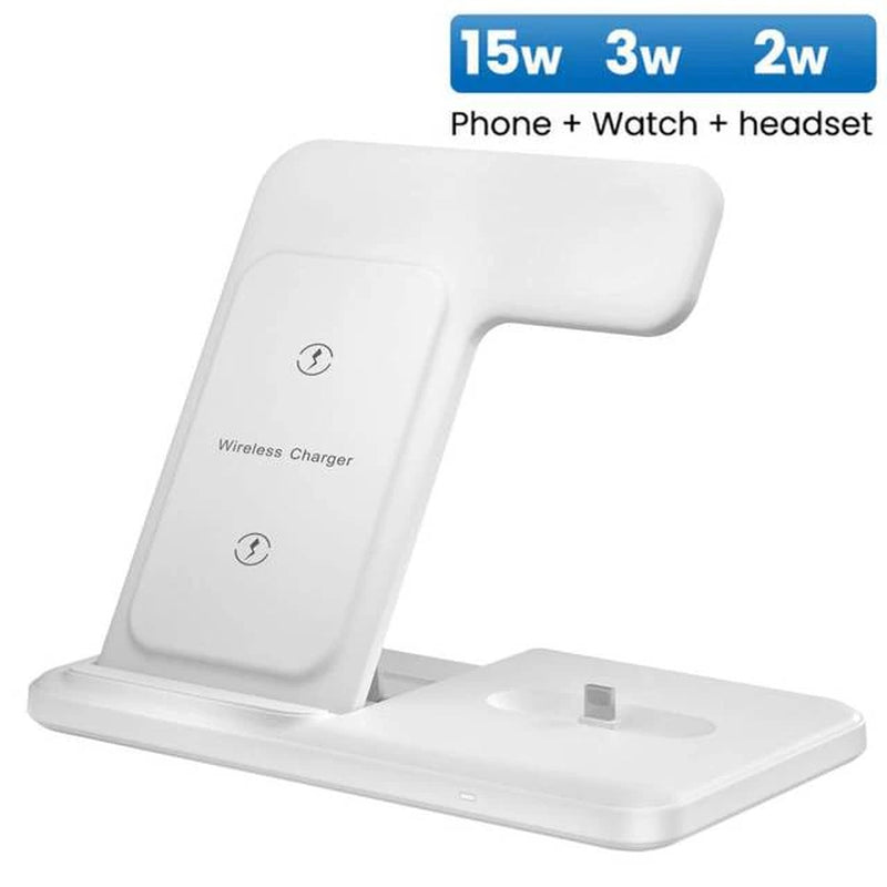 3 In 1 Wireless Charger Stand - 20W Fast Charging for iPhone 14/13/12 Series, Apple Watch 8/7/6, AirPods Pro